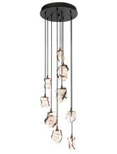 Glass Jewel Hanglamp rond 9-lichts brons - Maretti
