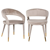Eetkamerstoel Gia khaki velvet fire retardant - Richmond Interiors