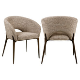 Eetkamerstoel Kenzi mocca linear fire retardant - Richmond Interiors