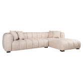 Sofa Novaro cream tweed lounge right fire retardant - Richmond Interiors