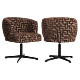Eetkamerstoel Dinan brown labyrinth fire retardant - swivel - Richmond Interiors