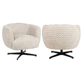Lounge stoel Estelle sand chevron swivel - Richmond Interiors