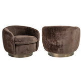 Lounge stoel Colmar chocolat fluffy swivel - Richmond Interiors