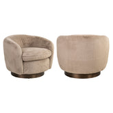 Lounge stoel Colmar khaki fluffy swivel - Richmond Interiors