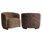 Lounge stoel Hannah brown labyrinth fire retardant - Richmond Interiors
