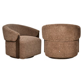 Lounge stoel Marina brown blockweave swivel fire retardant - Richmond Interiors