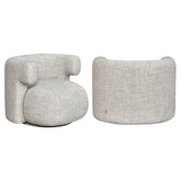 Lounge stoel Talley cream tweed swivel - Richmond Interiors