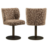 Dining chair Fiona brown labyrinth swivel - Richmond Interiors
