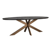 Eettafel Blackbone Brass black rustic oval 230 - Richmond Interiors