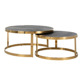 Coffee table Blackbone Gold black rustic (Set of 2) - Richmond Interiors