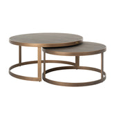 Salontafel Bloomville brass shagreen incl. glass tops (Set of 2) - Richmond Interiors