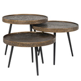 Coffee table Luton black/gold (Set of 3) - Richmond Interiors