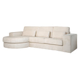 Bank Felix white chenille 2,5-seater + lounge round left - Richmond Interiors