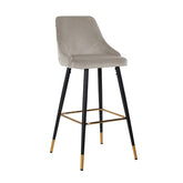 Bar stool Imani khaki velvet (Set of 2) - Richmond Interiors