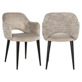 Eetkamerstoel Giovanna trendy nature / khaki velvet fire retardant - Richmond Interiors