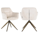 Eetkamerstoel Aline white chenille swivel fire retardant - Richmond Interiors