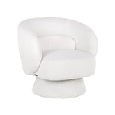Lounge chair Senna white furry swivel - Richmond Interiors