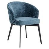 Stoel Amphara blue chenille fire retardant showroommodel (nieuw in doos) - Richmond Interiors