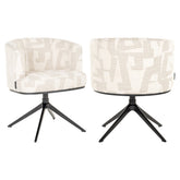 Eetkamerstoel Cheyenne beige graffic swivel - Richmond Interiors