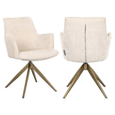 Eetkamerstoel Dakota niagara beige swivel with arm - Richmond Interiors