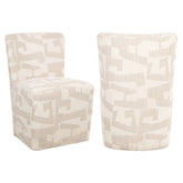 Eetkamerstoel Lorain beige graffic on wheels - Richmond Interiors