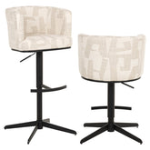 Bar stool Cheyenne beige graffic swivel - Richmond Interiors