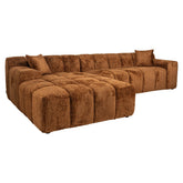 Sofa Cube lovely cinnamon 3-seater + lounge left - Richmond Interiors