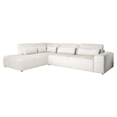 Bank Lund cream fusion 3-seater + ottoman left - Richmond Interiors