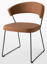 New York stoel slede vintage cognac - Connubia