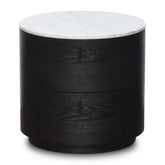 Aldo bedside table white marble - The Grand Collection