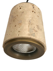 Canna hanglamp brons travertin - Maretti