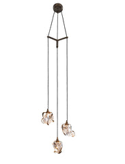 Glass Jewel Hanglamp 3-lichts brons - Maretti