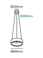 Zero ring hanglamp 60cm brons - Maretti
