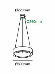 Zero ring hanglamp 80cm brons - Maretti