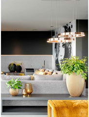 Zero ring pendant lamp 100cm bronze - Maretti