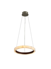 Corsara hanglamp LED 35W alabaster brushed grijs Ø50 - Maretti