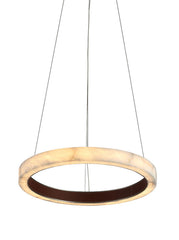 Corsara hanglamp LED 35W alabaster brushed grijs Ø50 - Maretti