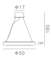 Corsara hanglamp LED 35W alabaster brushed grijs Ø50 - Maretti