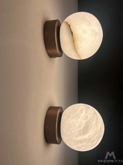 Venetian wandlamp d:10cm brons met alabaster - Maretti