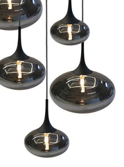 Paradiso rond hanglamp 5 lichts smoke - Maretti