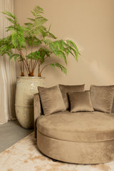 Fayen Velvet Sand Fauteuil Half Round KD