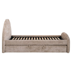 Bed Pixie clay chenille 120x200 with pull-out bed - Richmond Interiors
