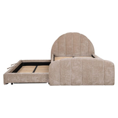 Bed Pixie clay chenille 120x200 with pull-out bed - Richmond Interiors
