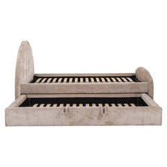 Bed Pixie clay chenille 120x200 with pull-out bed - Richmond Interiors