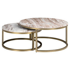 Coffee table Bottega Blush beige (Set of 2) - Richmond Interiors