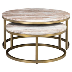 Coffee table Bottega Blush beige (Set of 2) - Richmond Interiors
