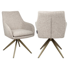 Dining chair Lisonne cayenne brown swivel fire retardant - Richmond Interiors