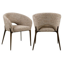 Eetkamerstoel Kenzi mocca linear fire retardant - Richmond Interiors