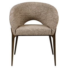 Eetkamerstoel Kenzi mocca linear fire retardant - Richmond Interiors