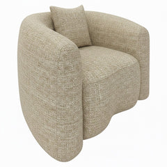 Lounge stoel Luxandra sand tweed fire retardant - Richmond Interiors